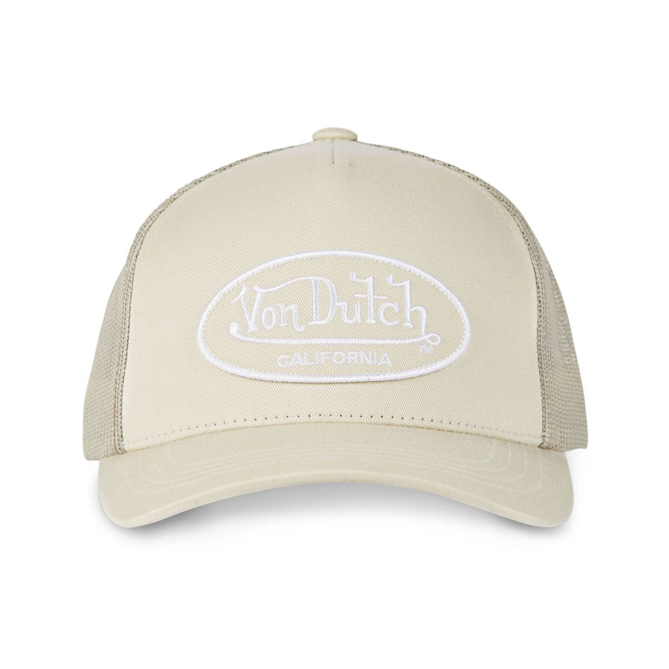 Von Dutch - Oval Patch - Trucker Cap - White/Stone - Headz Up 