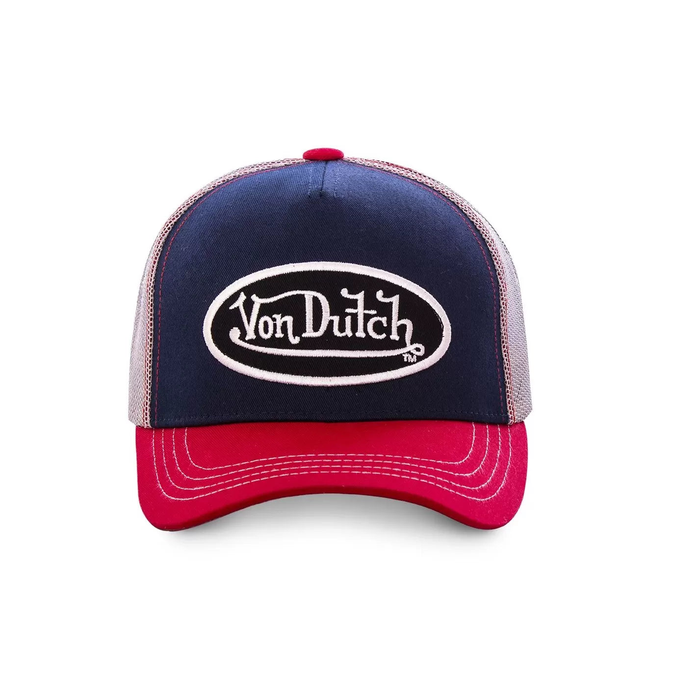 Von Dutch - Oval Patch - Navy/Red/Grey Trucker Cap - Headz Up 