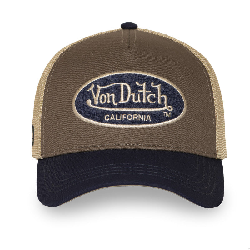Von Dutch - Oval Patch - Trucker Cap - Dark Brown/Navy/Beige - Headz Up 