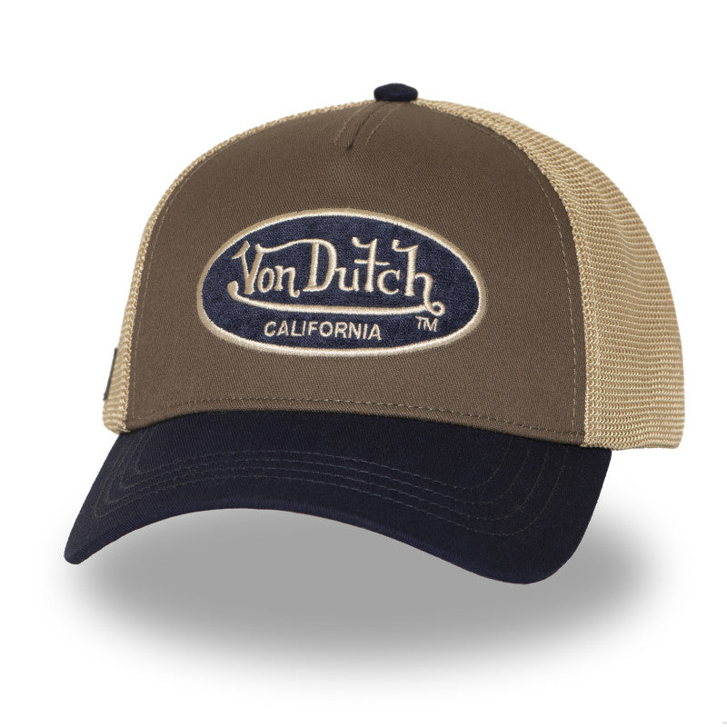 Von Dutch - Oval Patch - Trucker Cap - Dark Brown/Navy/Beige - Headz Up 