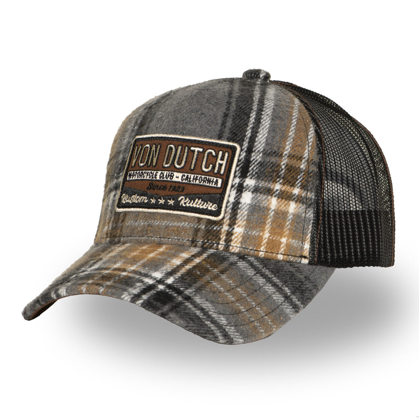 Von Dutch - Flannel - Trucker Cap - Brown - Headz Up 