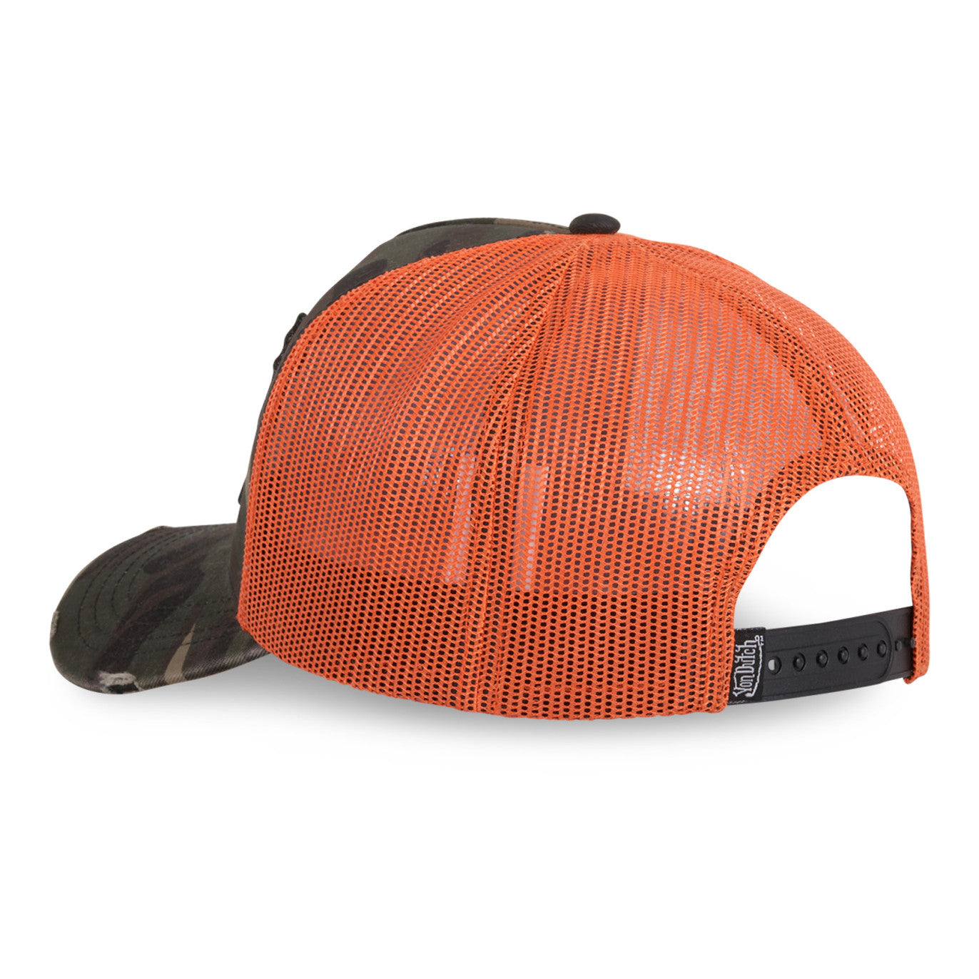 Von Dutch - X SCHOTT Co-Lab - 5-Panel Trucker Cap - Camo/Orange - Headz Up 