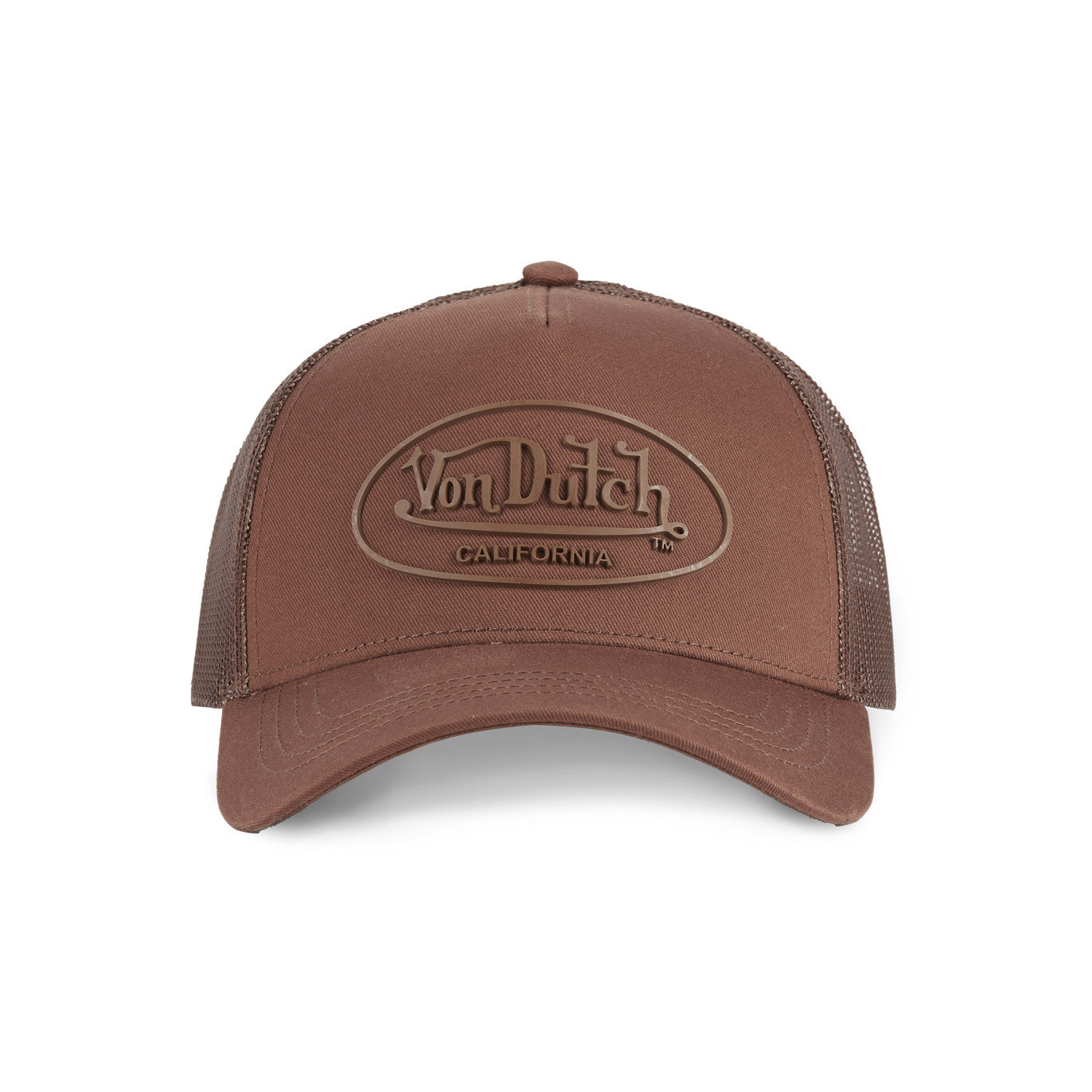 Von Dutch - Baseball Rubber Patch - 5-Panel Trucker Cap - Brown - Headz Up 