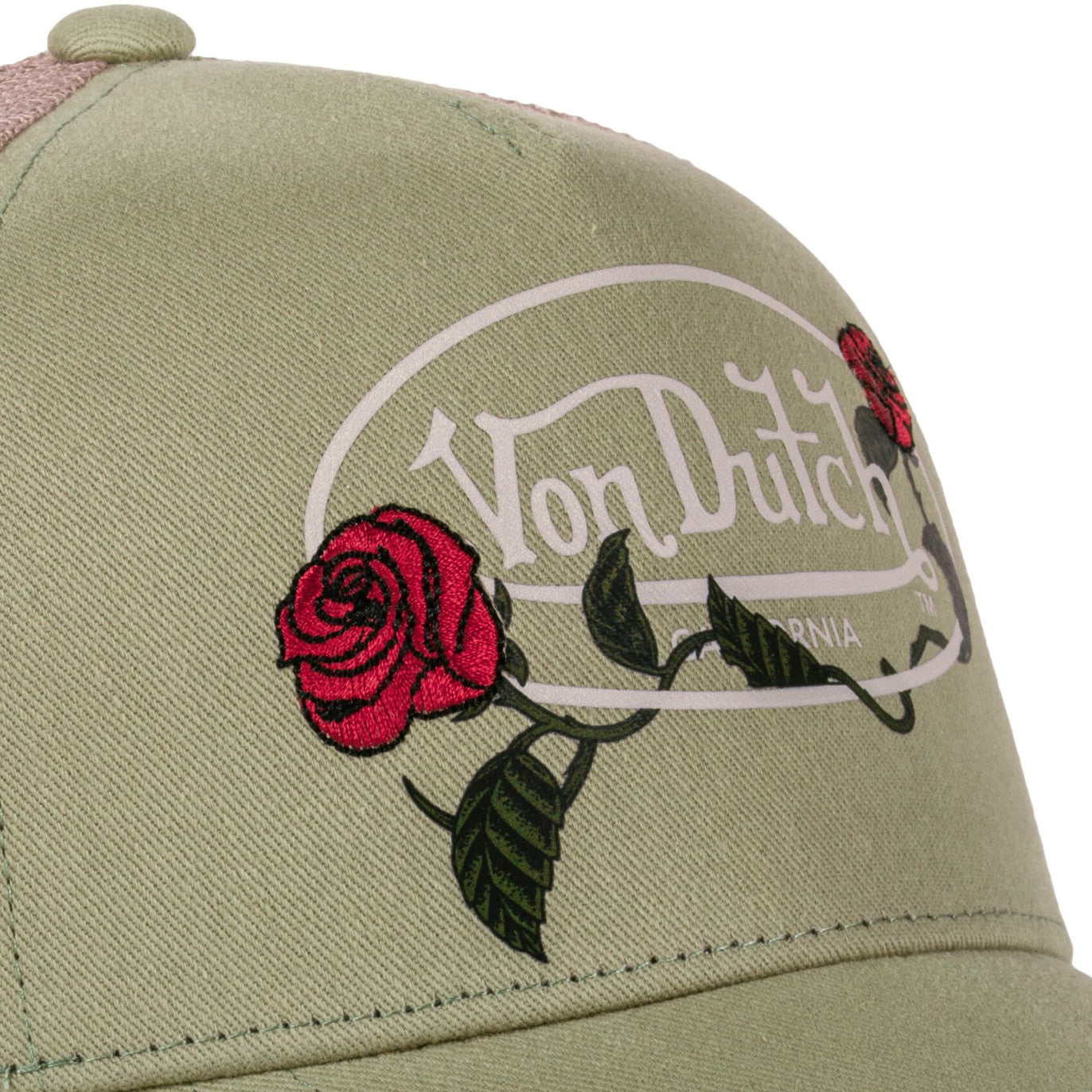 Von Dutch - Roses - 5-Panel Trucker Cap - Moss Green - Headz Up 