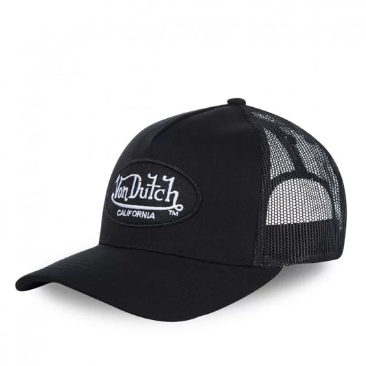 Von Dutch - Oval Patch CALIFORNIA Black Trucker Cap - Headz Up 