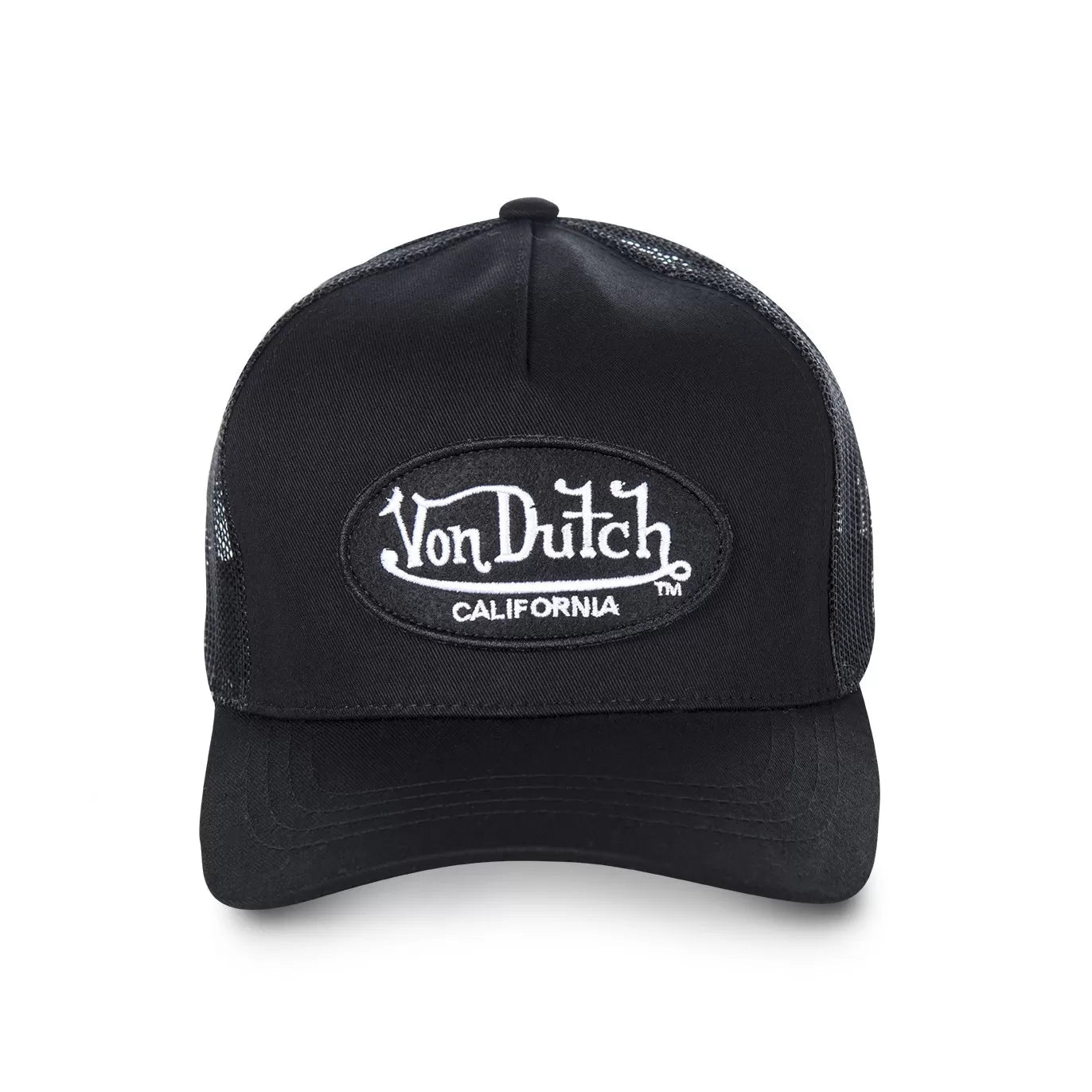 Von Dutch - Oval Patch CALIFORNIA Black Trucker Cap - Headz Up 