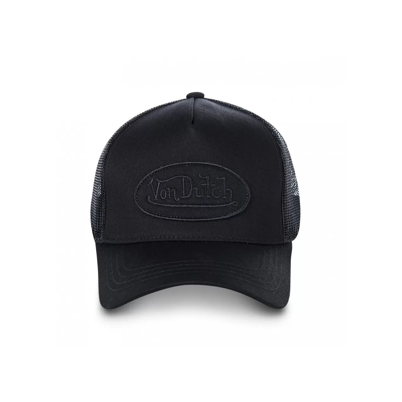 Von Dutch - Oval Patch Black On Black Trucker Cap - Headz Up 
