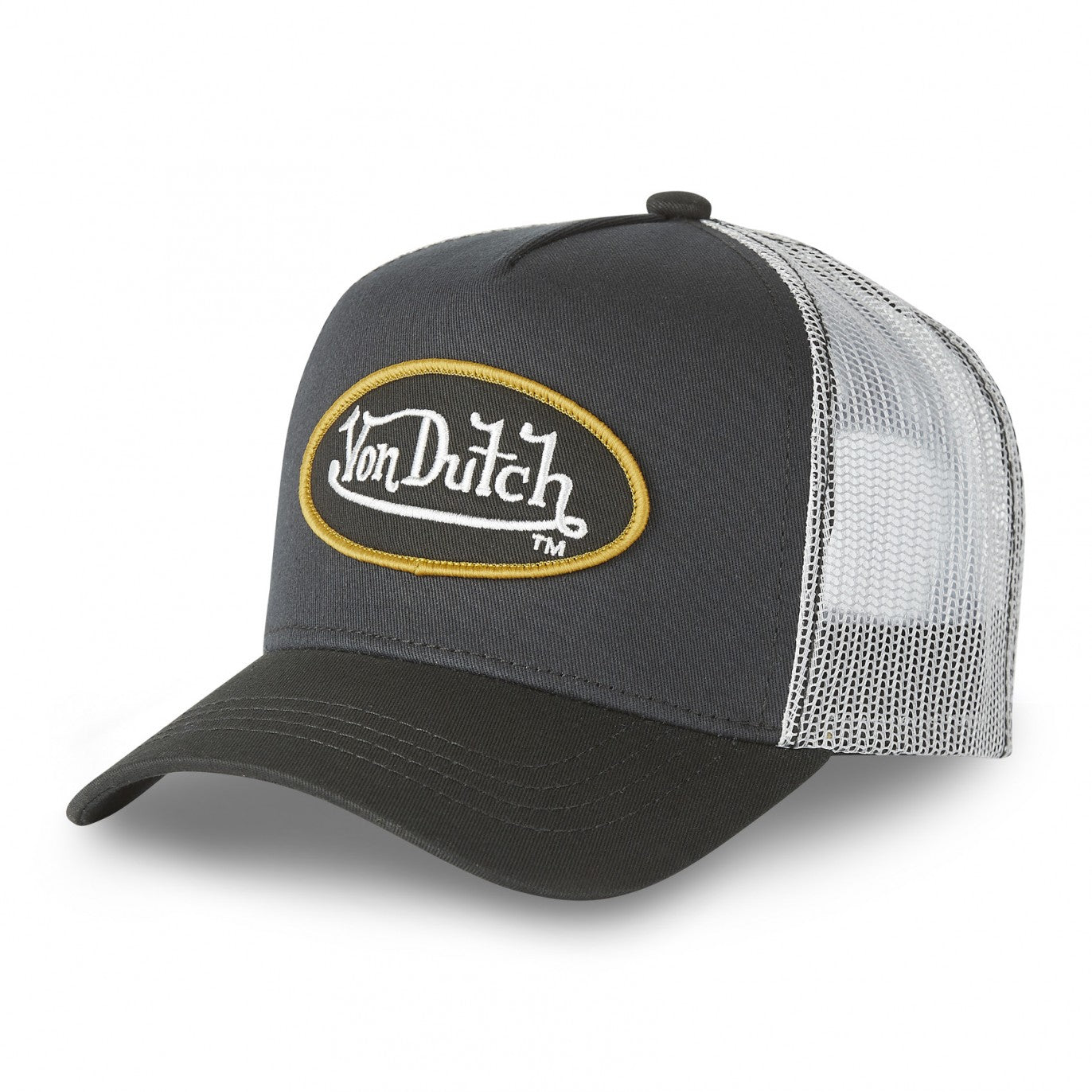 Von Dutch - Oval Patch - Trucker Cap - Grey/Black - Headz Up 