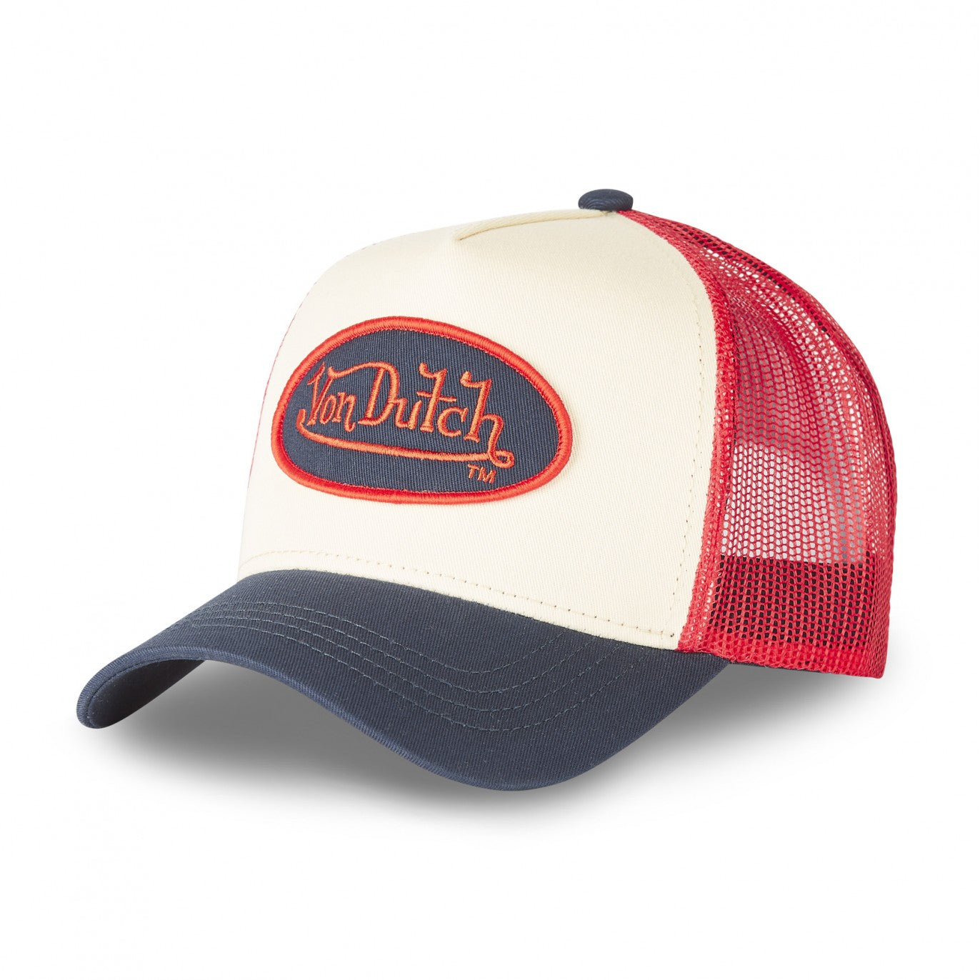 Von Dutch - Oval Patch - Trucker Cap - Red Beige Navy - Headz Up 