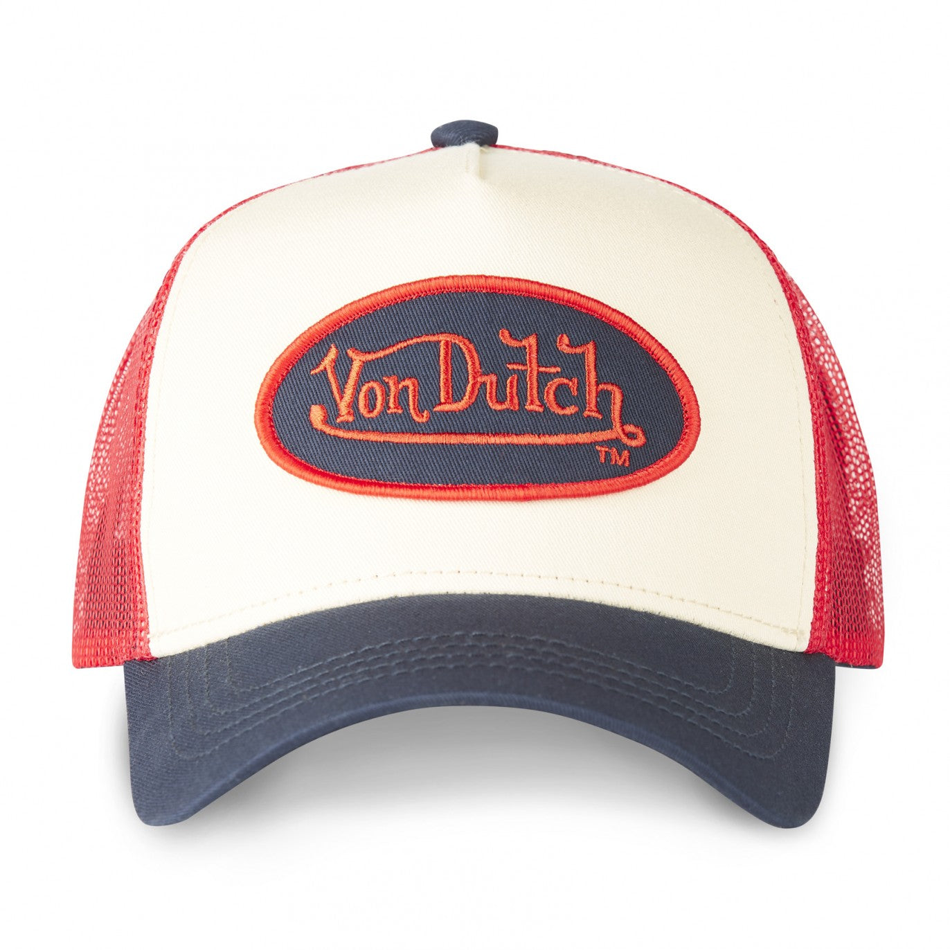 Von Dutch - Oval Patch - Trucker Cap - Red Beige Navy - Headz Up 