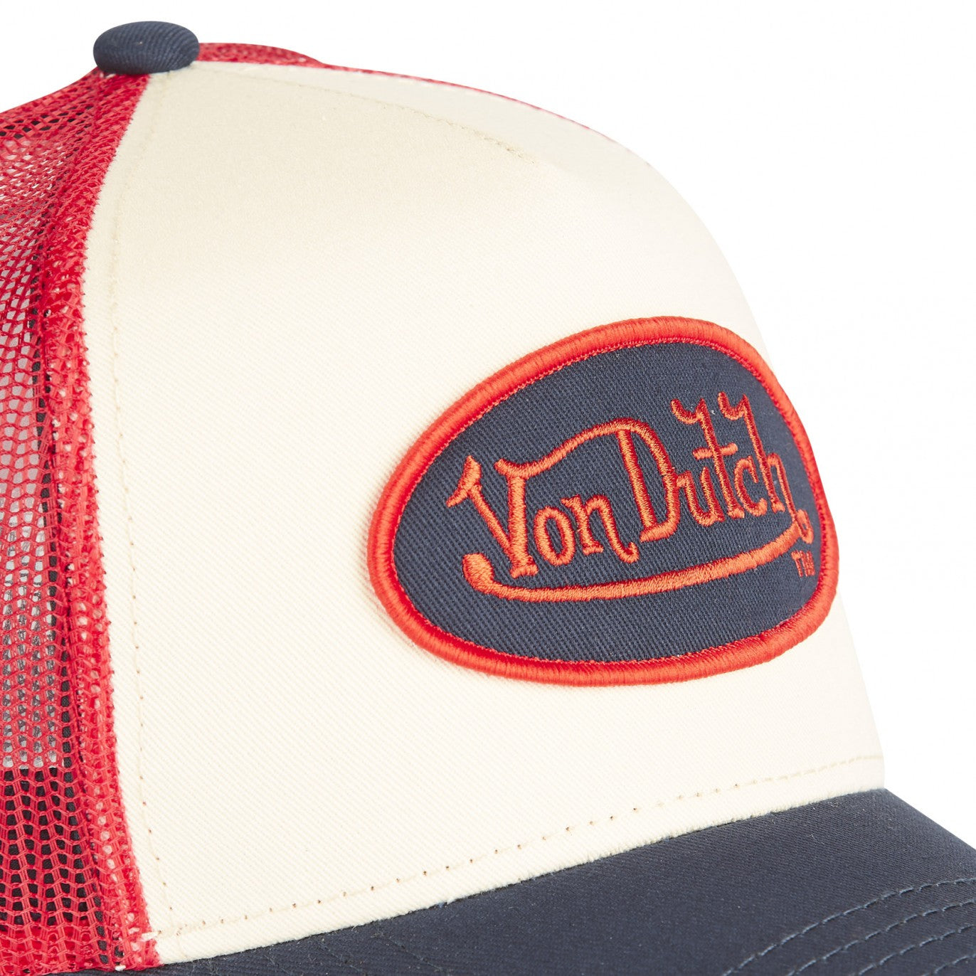 Von Dutch - Oval Patch - Trucker Cap - Red Beige Navy - Headz Up 