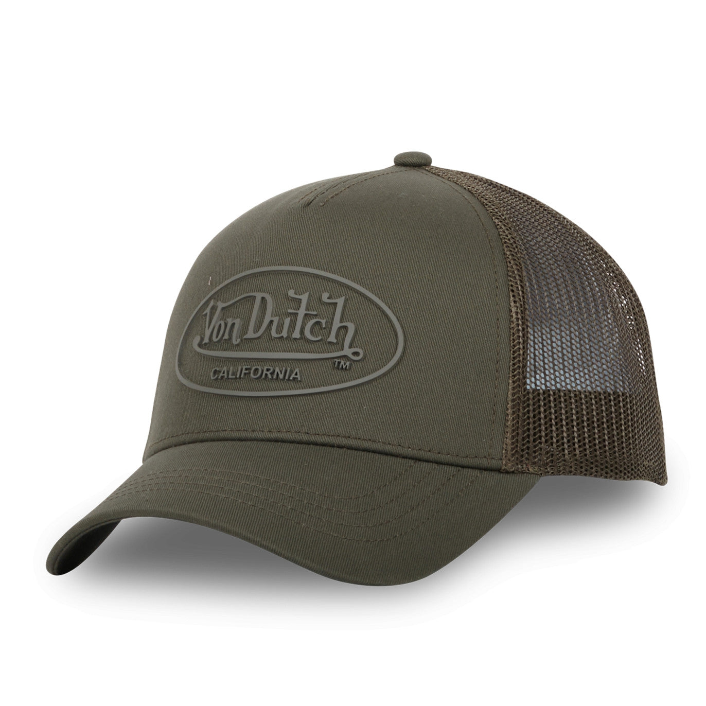 Von Dutch - Baseball Rubber Patch - 5-Panel Trucker Cap - Olive - Headz Up 