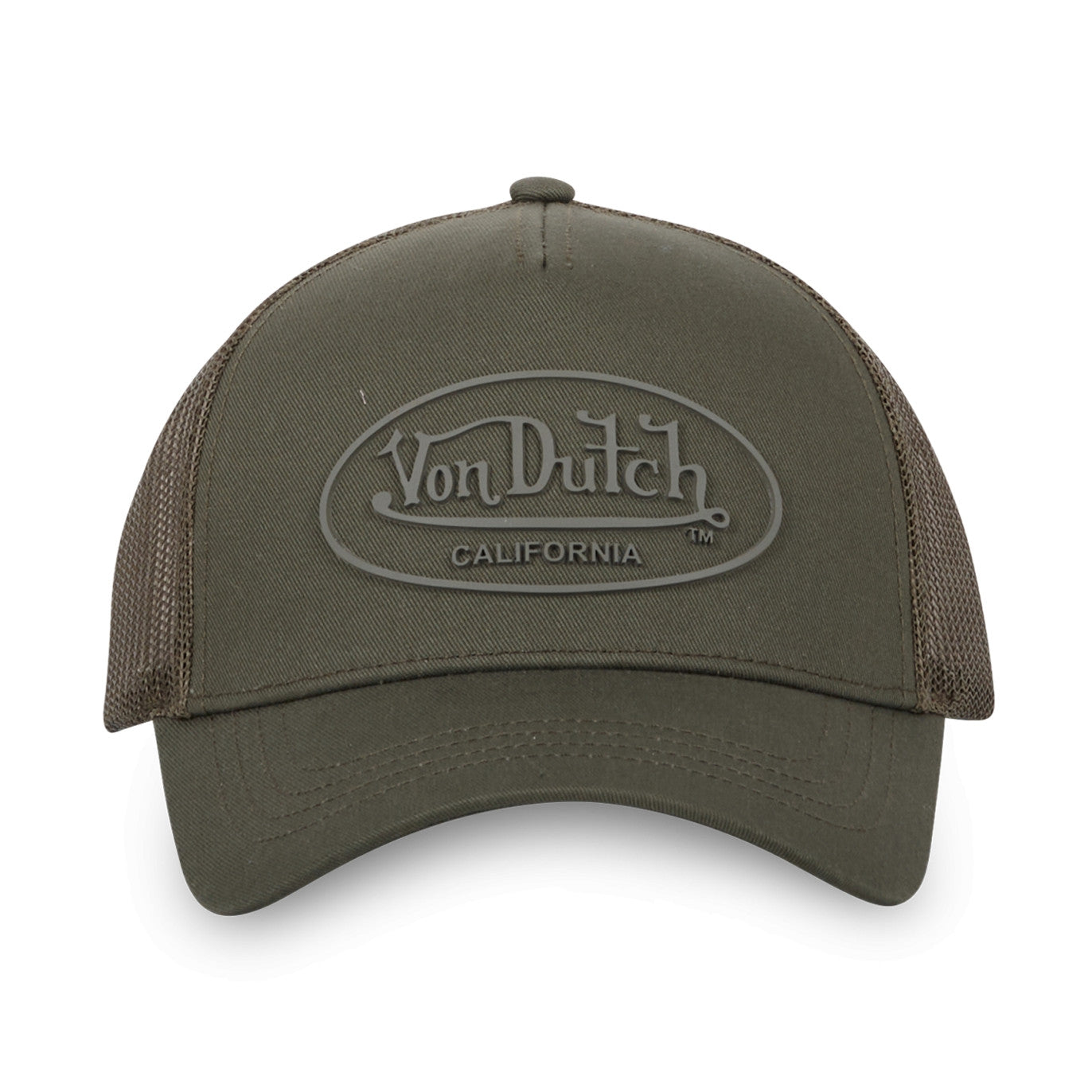 Von Dutch - Baseball Rubber Patch - 5-Panel Trucker Cap - Olive - Headz Up 