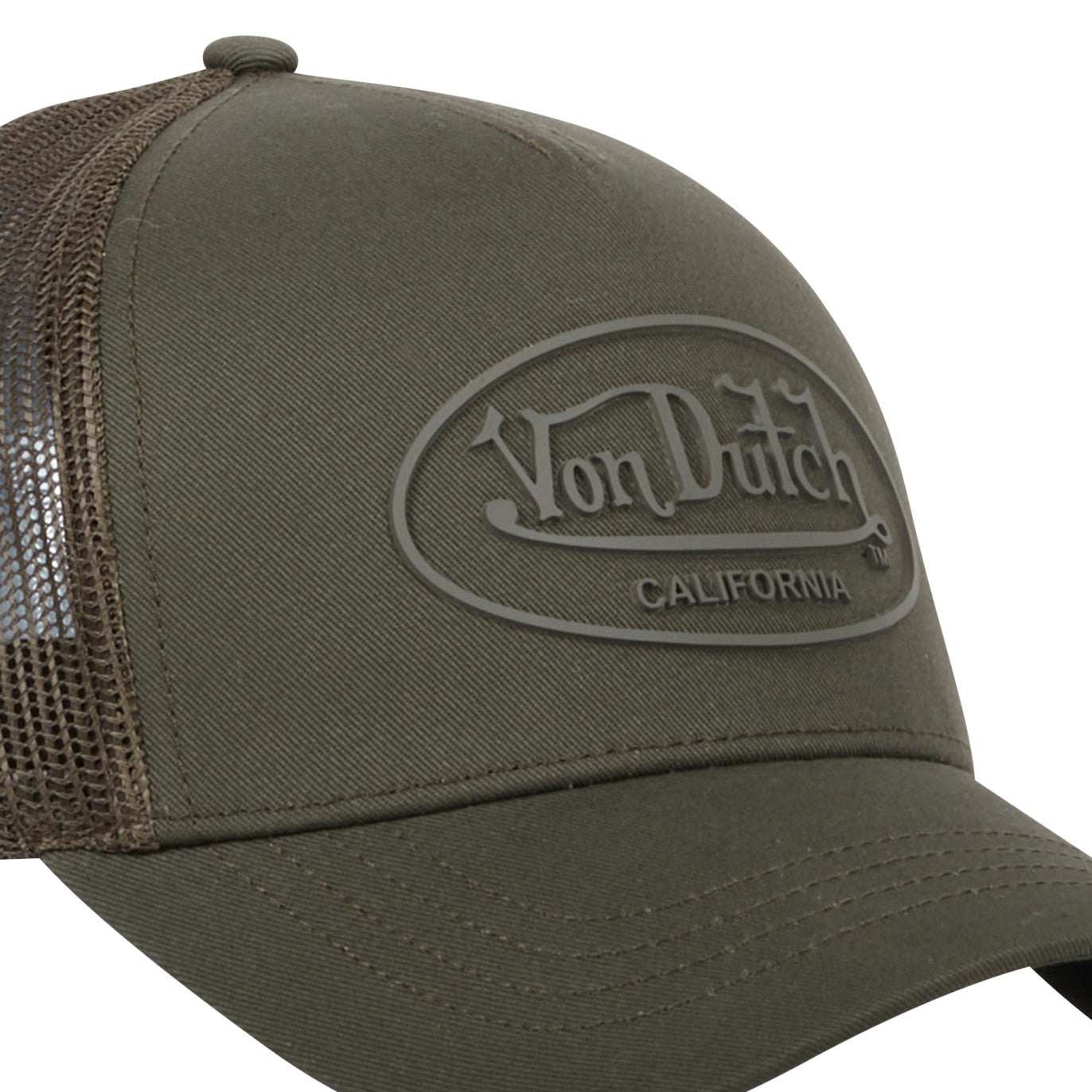 Von Dutch - Baseball Rubber Patch - 5-Panel Trucker Cap - Olive - Headz Up 