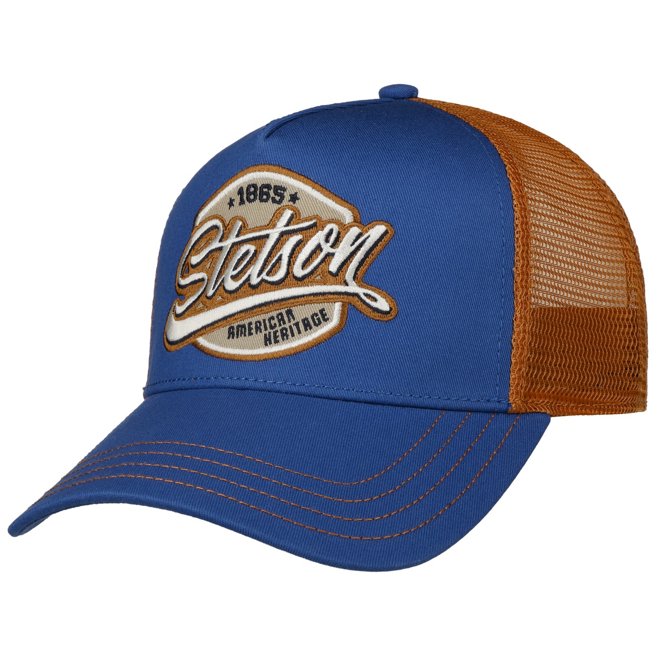 Stetson - Classic Patch - Trucker Cap - Blue/Orange - Headz Up 