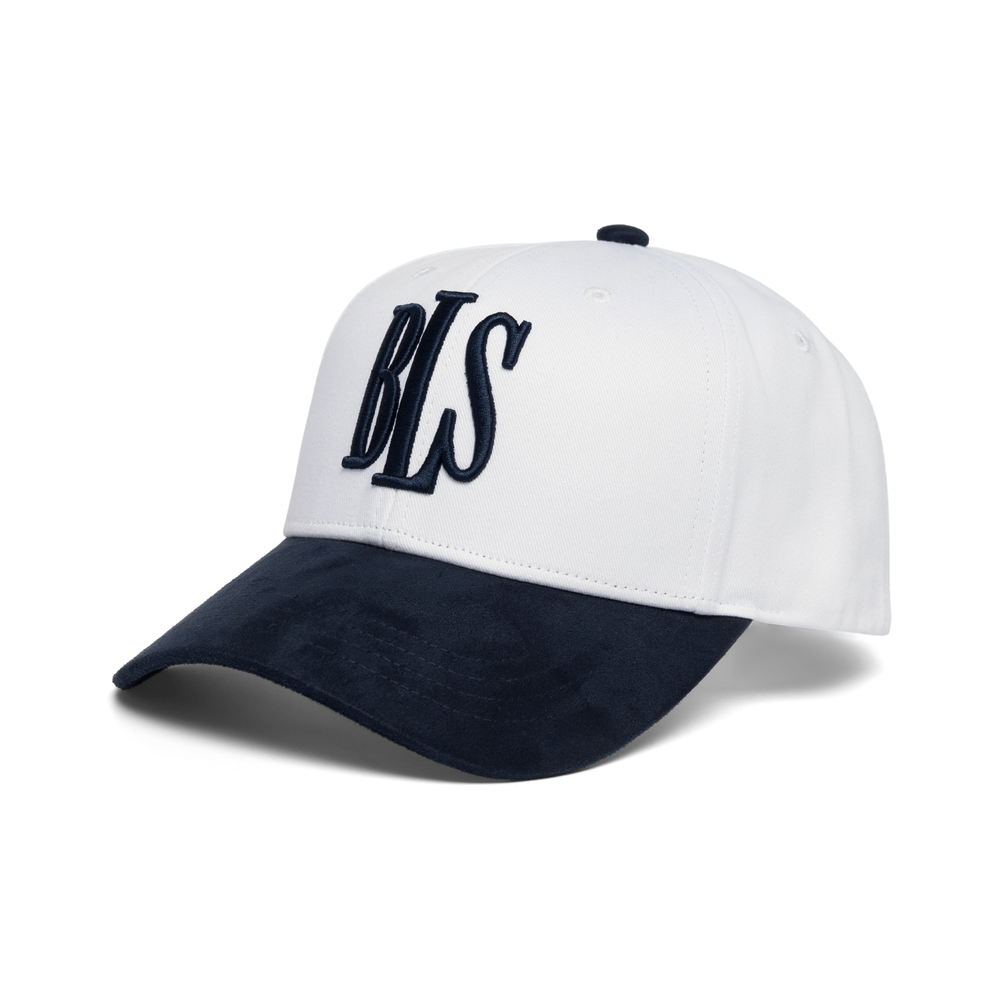 BLS - Classic Baseball Cap Suede - White Dark Navy