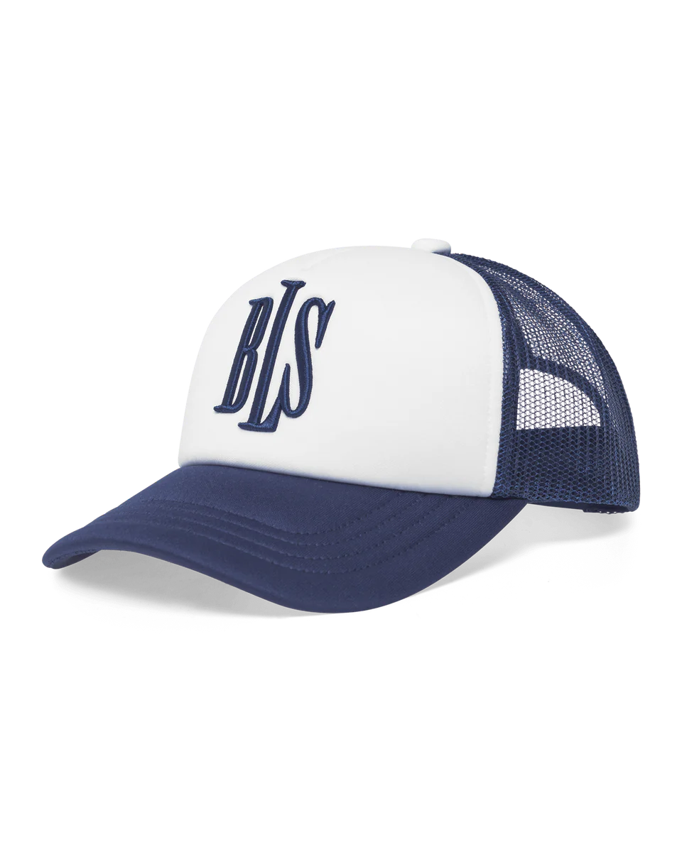 BLS - Classic Logo Trucker Cap - White/Navy - Headz Up 