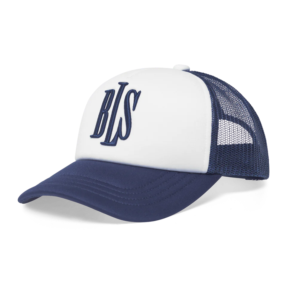BLS - Classic Logo Trucker Cap - White/Navy - Headz Up 