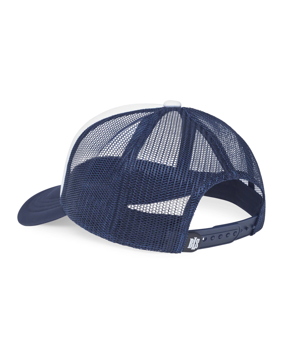 BLS - Classic Logo Trucker Cap - White/Navy - Headz Up 