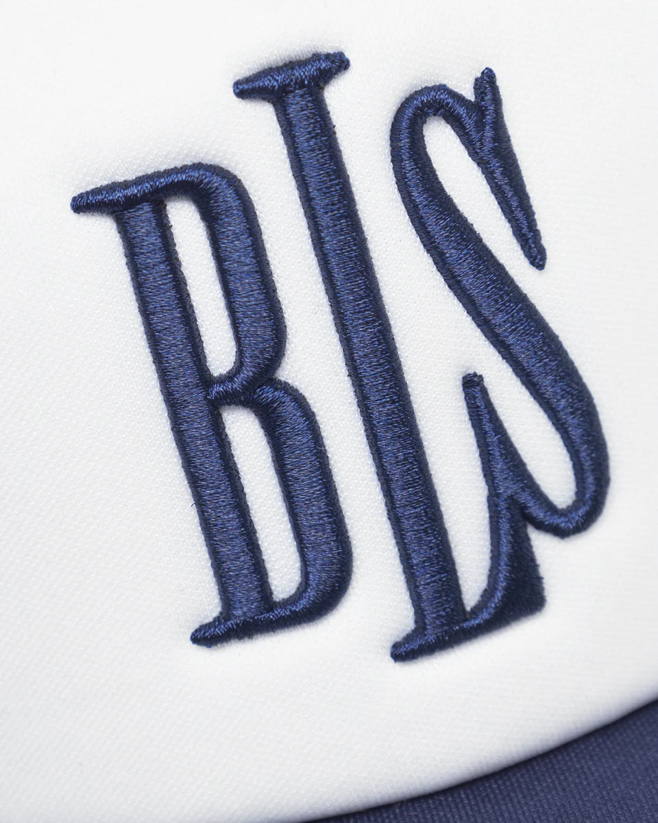 BLS - Classic Logo Trucker Cap - White/Navy - Headz Up 