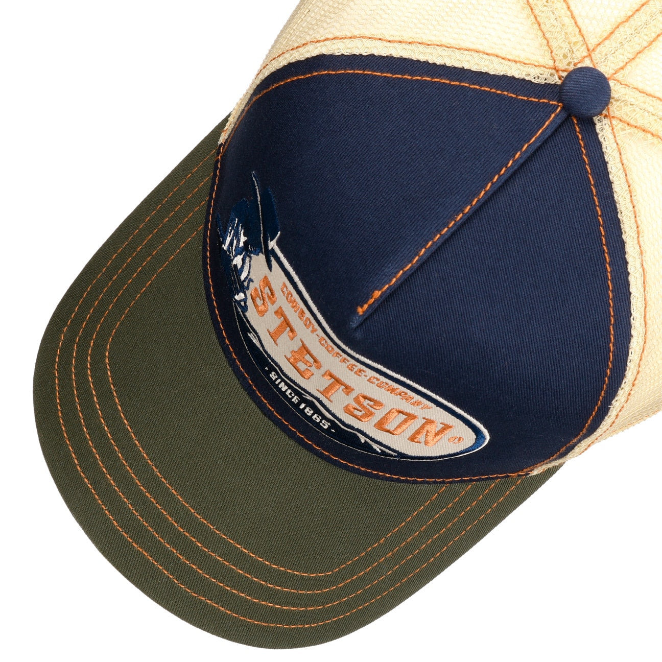 Stetson - COWBOY COFFEE -Trucker Cap - Blue/Olive/Khaki - Headz Up 