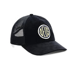 DEUS Pill Cord Trucker-cap i sort med neonfarvet broderi foran
