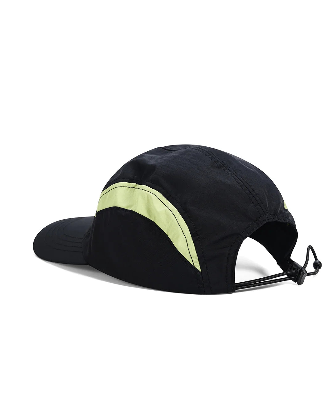 DEUS Master Stroke 4 Panel Cap i sort med broderet logo foran