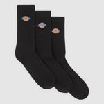 Sort Dickies Valley Grove sokker vist i tæt position, fremhæver den bløde tekstur og komfort, perfekt til hverdag.