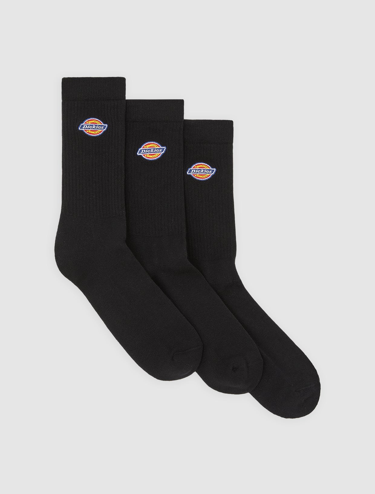 Sort Dickies Valley Grove sokker vist i tæt position, fremhæver den bløde tekstur og komfort, perfekt til hverdag.