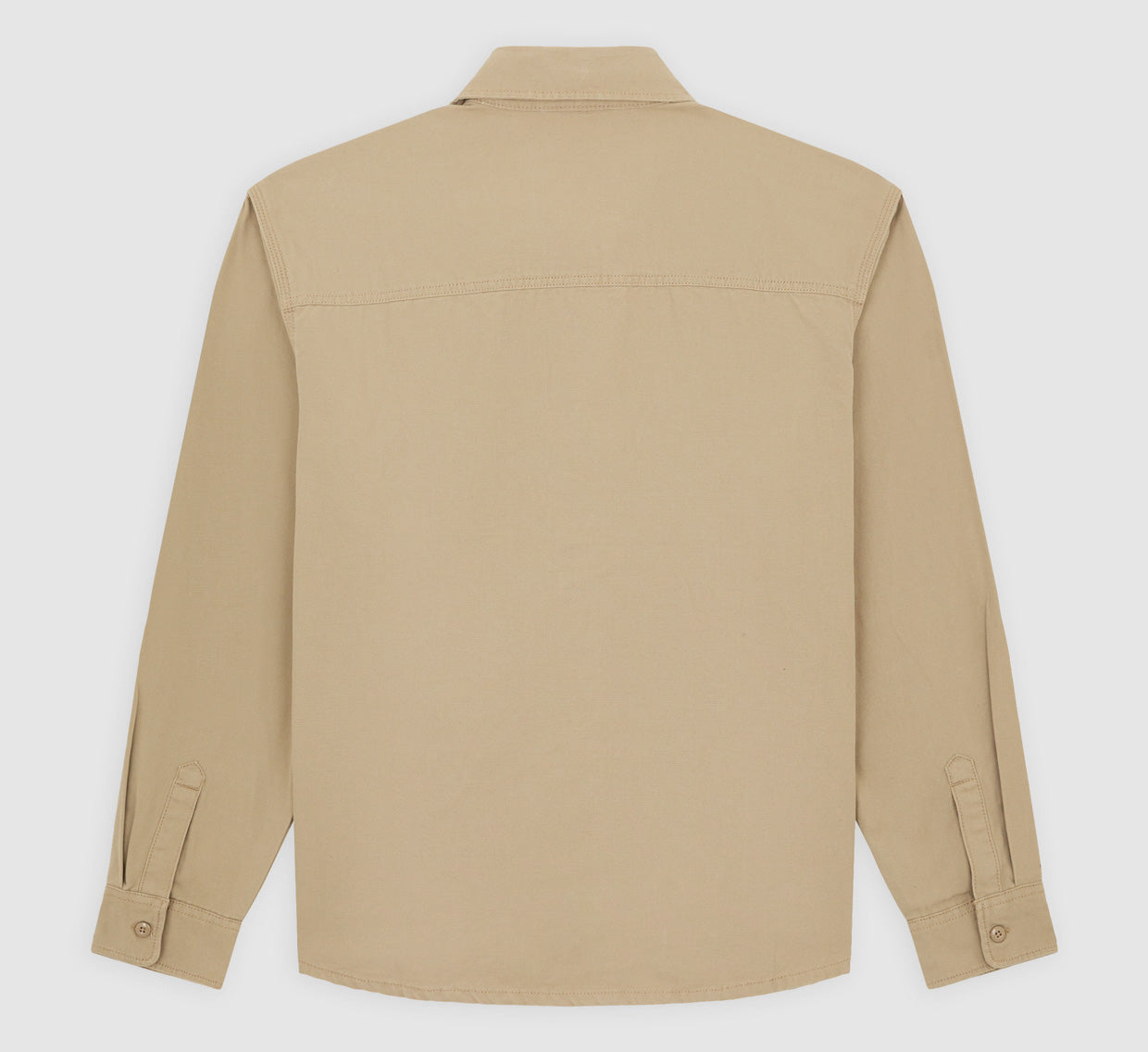 Dicks Canvas Skjorte i ærmeløs Desert Sand, blød bomuld, casual stil, med knapper og brystlommer.