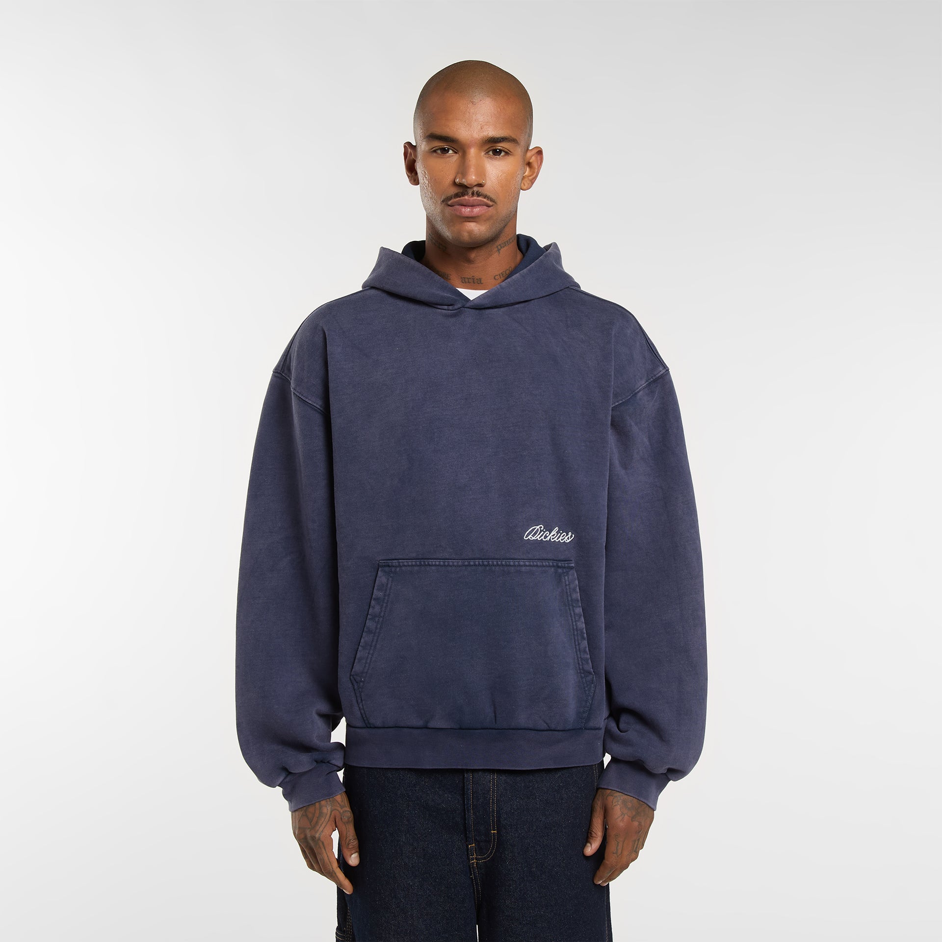 Dickies Baker hoodie i navyblå med hætte og klassisk pasform