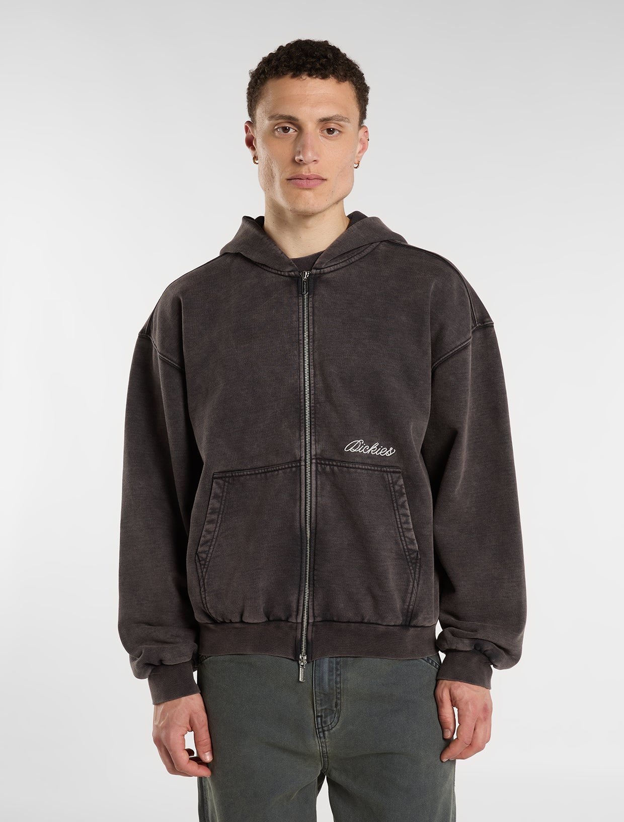 Sort Dickies Baker Zipped hoodie i sort med lynlås foran og hætte