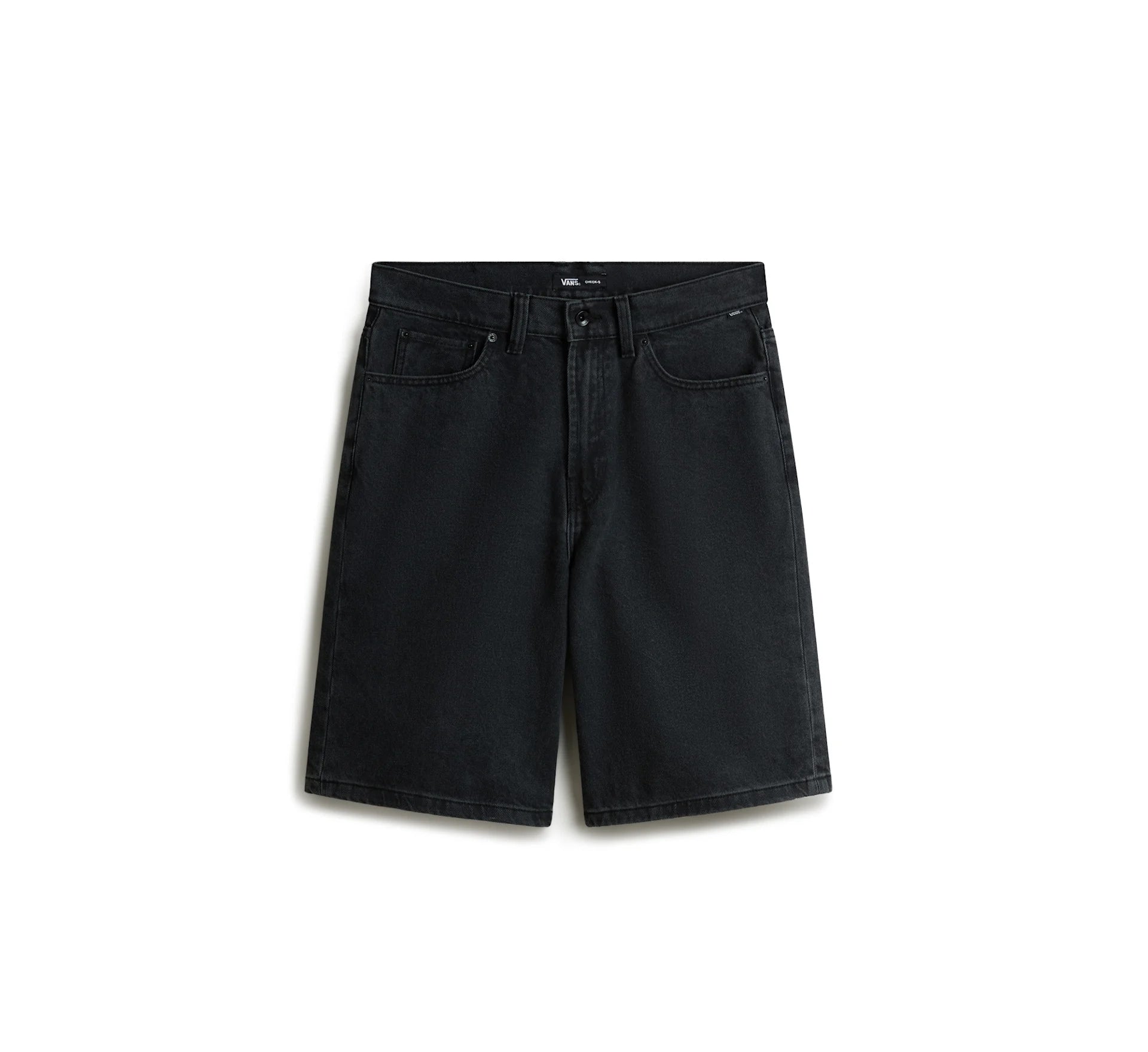 VANS Check-5 baggy denim shorts i sort, afslappet buksetype med løs pasform og klassisk denimlook.