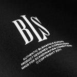 Sort BLS Edwin Zip Hoodie hættetrøje med lynlås og hætte, blødt stof og logo-tryk foran.