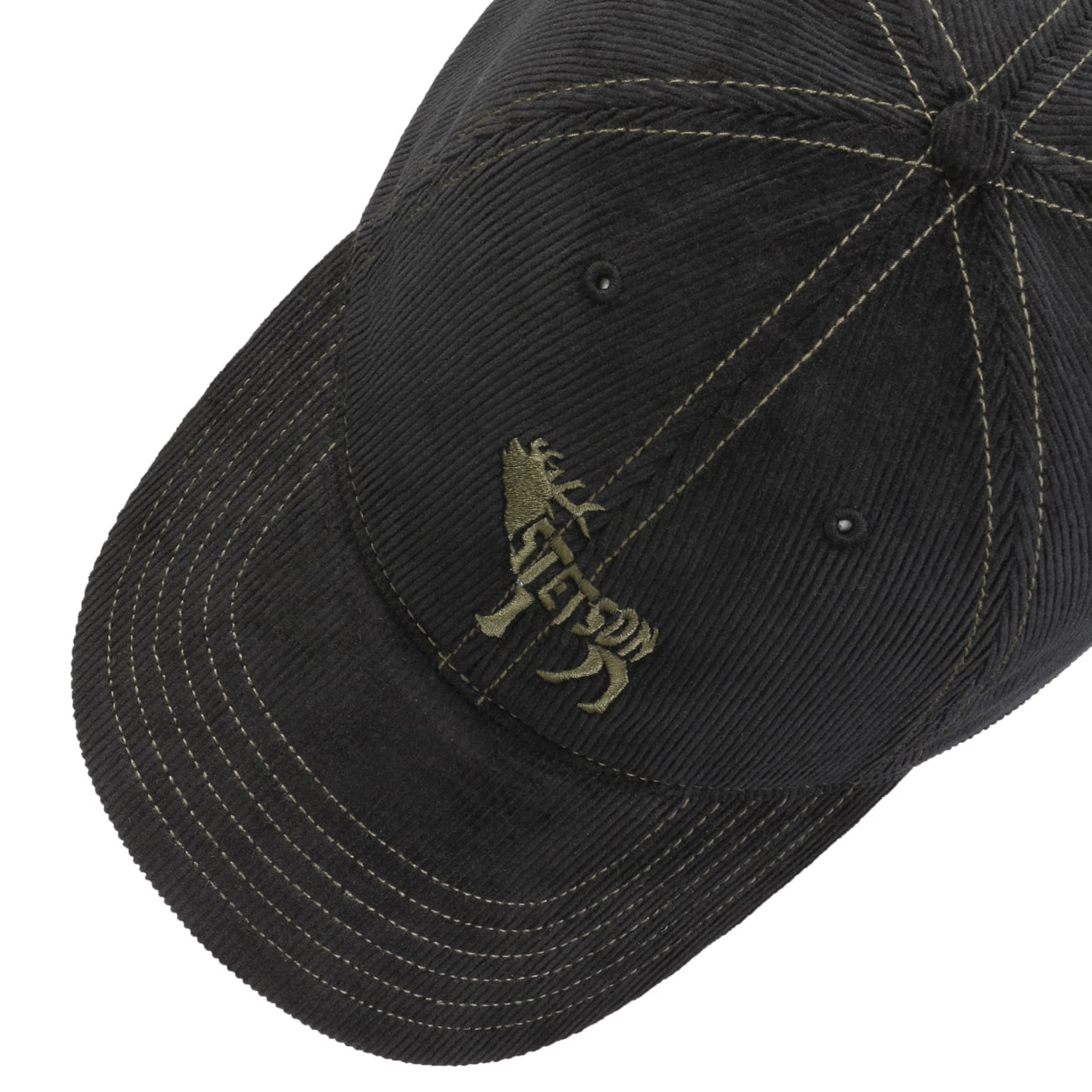 Stetson - Unstructured Baseball Cap - Deer - Black Corduroy - Headz Up 