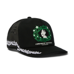 Sort HUF fantasier trucker kasket med mesh-paneler og logo-tryk foran, afslappet og stilfuld cap til hverdag.