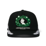 Sort HUF fantasier trucker cap med mesh bagudstræk og logo foran, afslappet og stilfuld hovedbeklædning