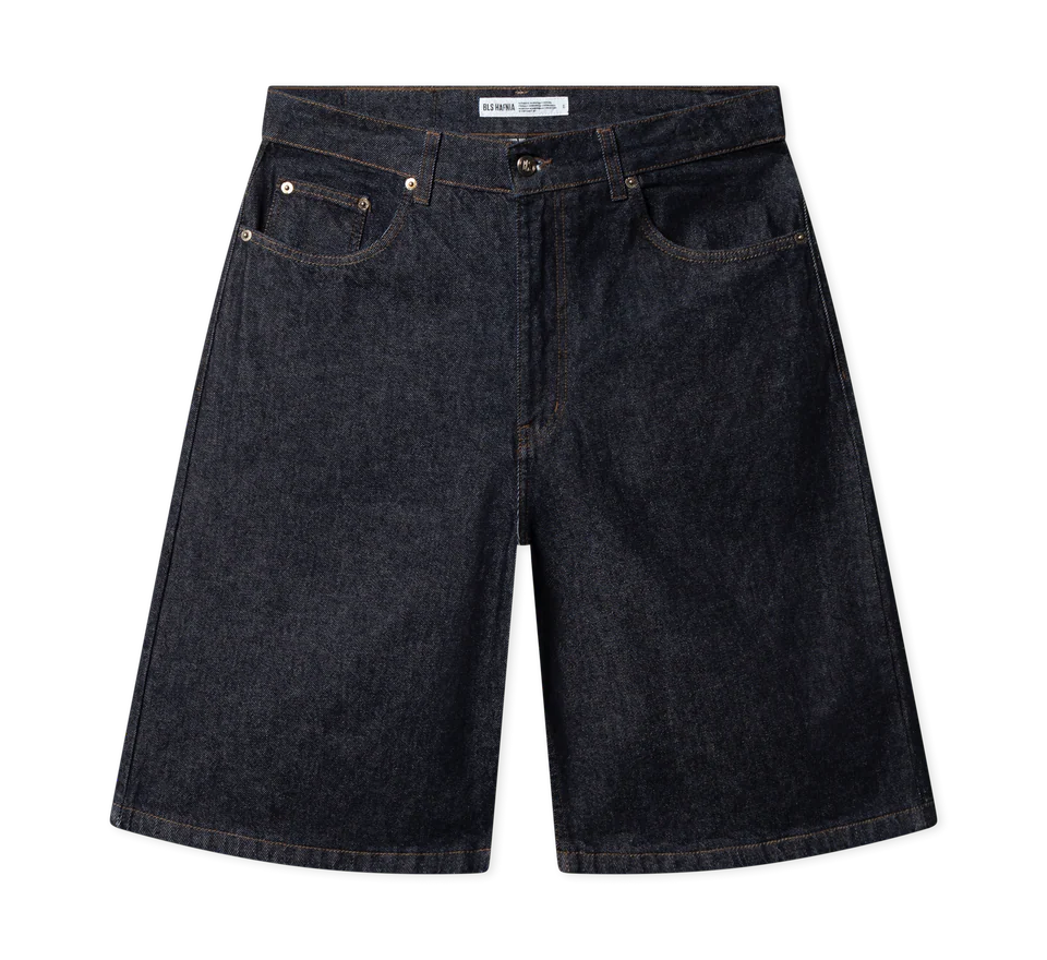 BLS Frank Jorts jeans i mørk blå indigo med løs pasform og afslappet stil, synlig i billedet.