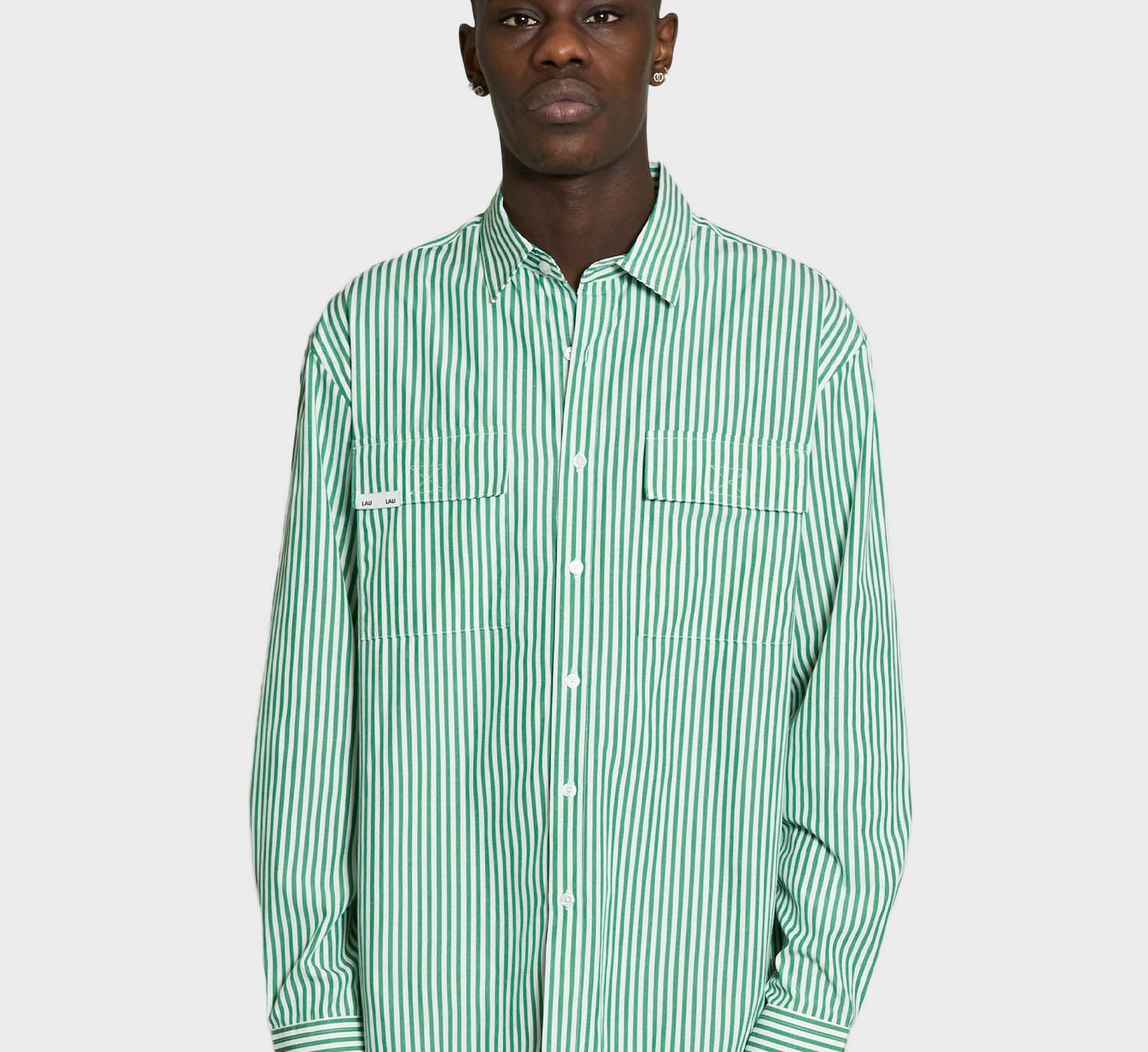 LAU LAU -  Striped Shirt - Green/White - Headz Up 