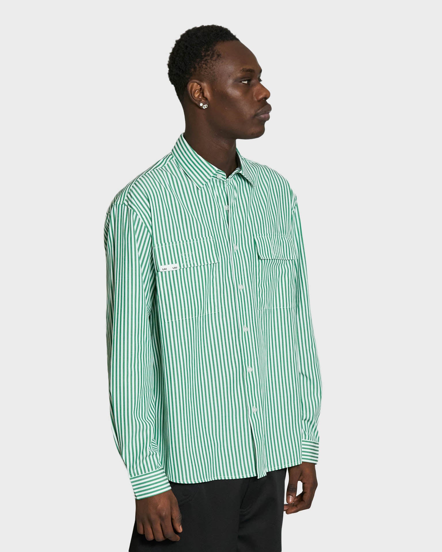 LAU LAU -  Striped Shirt - Green/White - Headz Up 