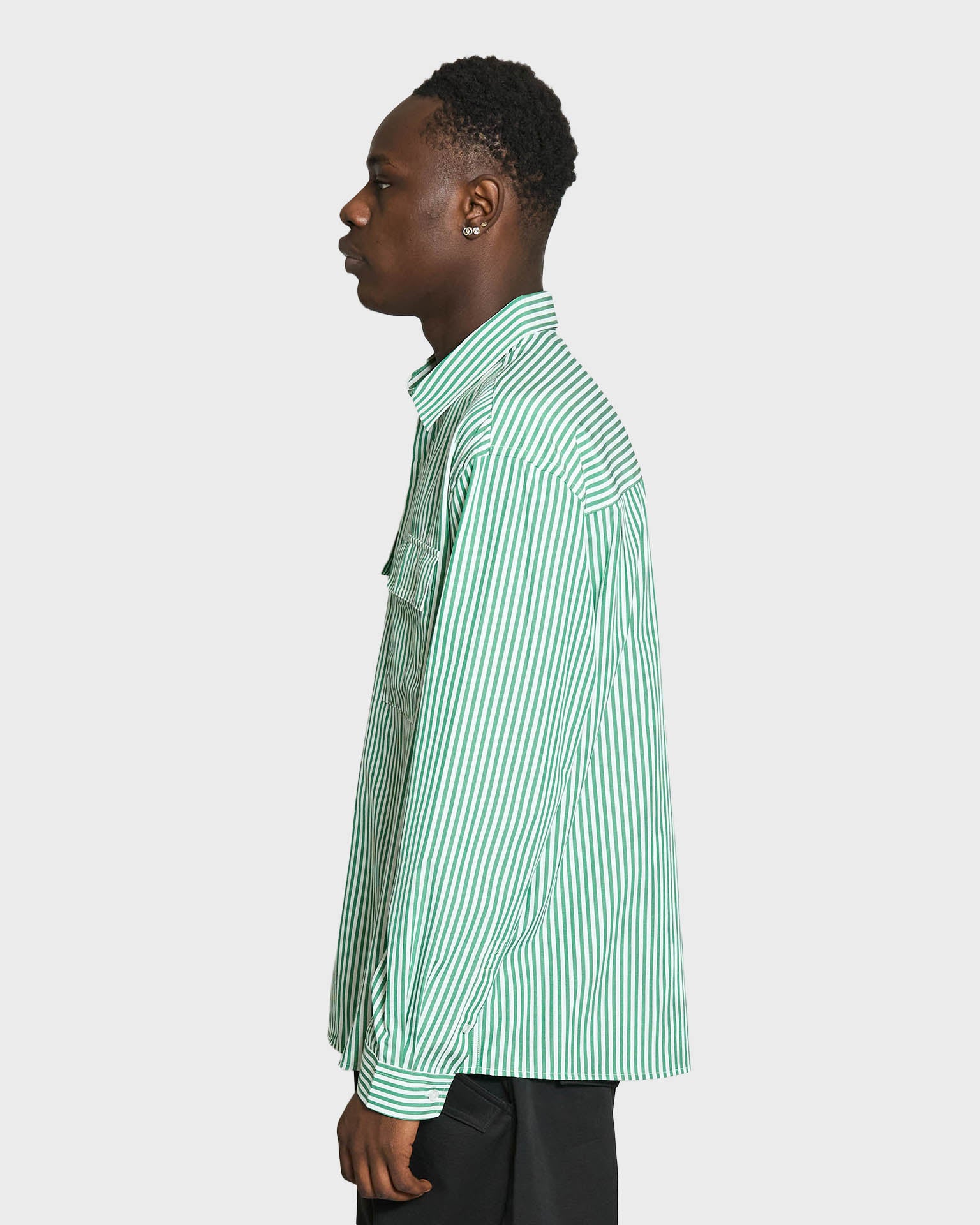 LAU LAU -  Striped Shirt - Green/White - Headz Up 