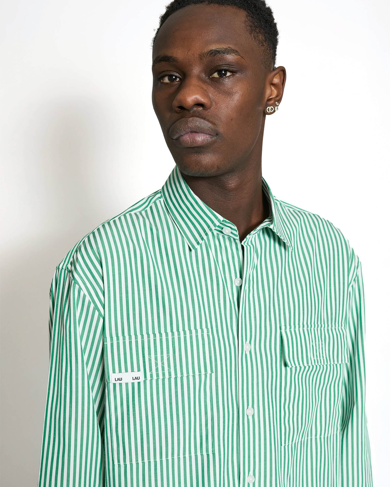 LAU LAU -  Striped Shirt - Green/White - Headz Up 
