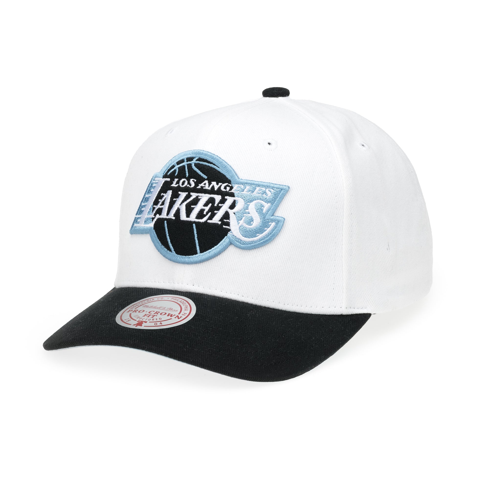 Mitchell & Ness - Remix Logo Pro Crown Snapback - Los Angeles Lakers - White/Black Blue UV - Headz Up 
