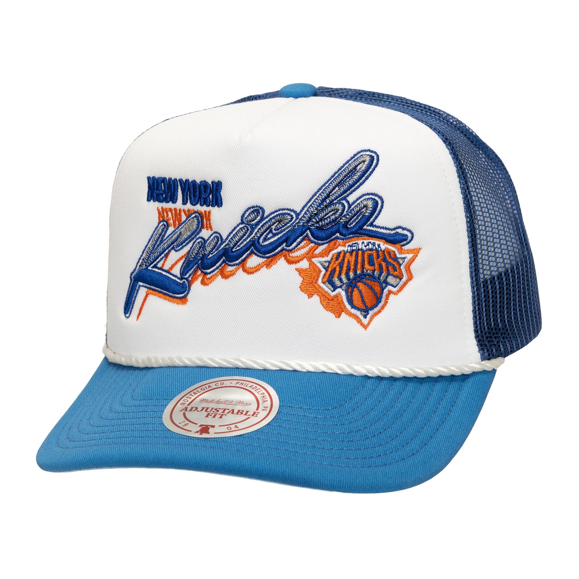 Mitchell & Ness - NBA Shadow Drop Trucker Cap - New York Knicks - Royal Blue - Headz Up 