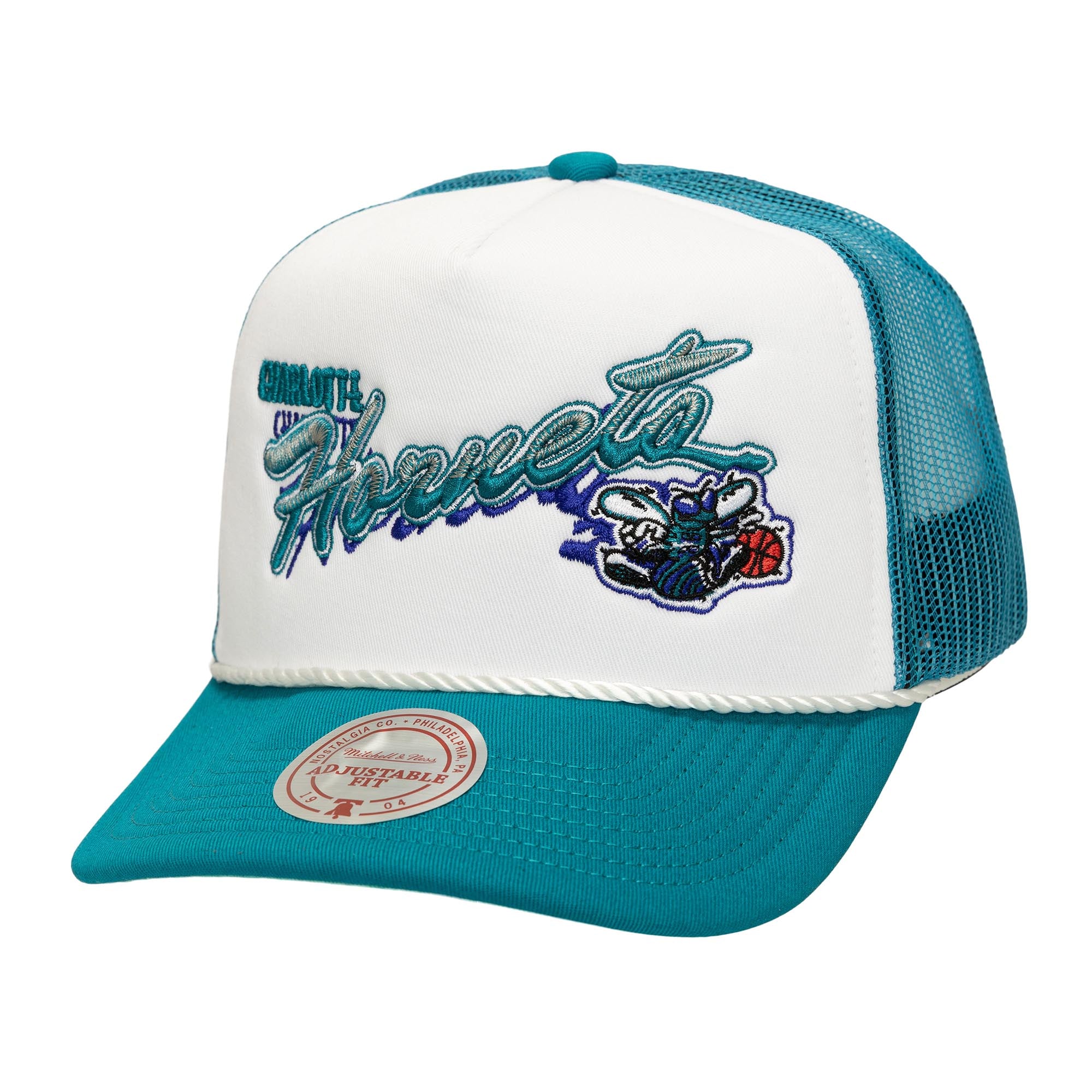 Mitchell & Ness - NBA Shadow Drop Trucker Cap - Charlotte Hornets - Teal - Headz Up 