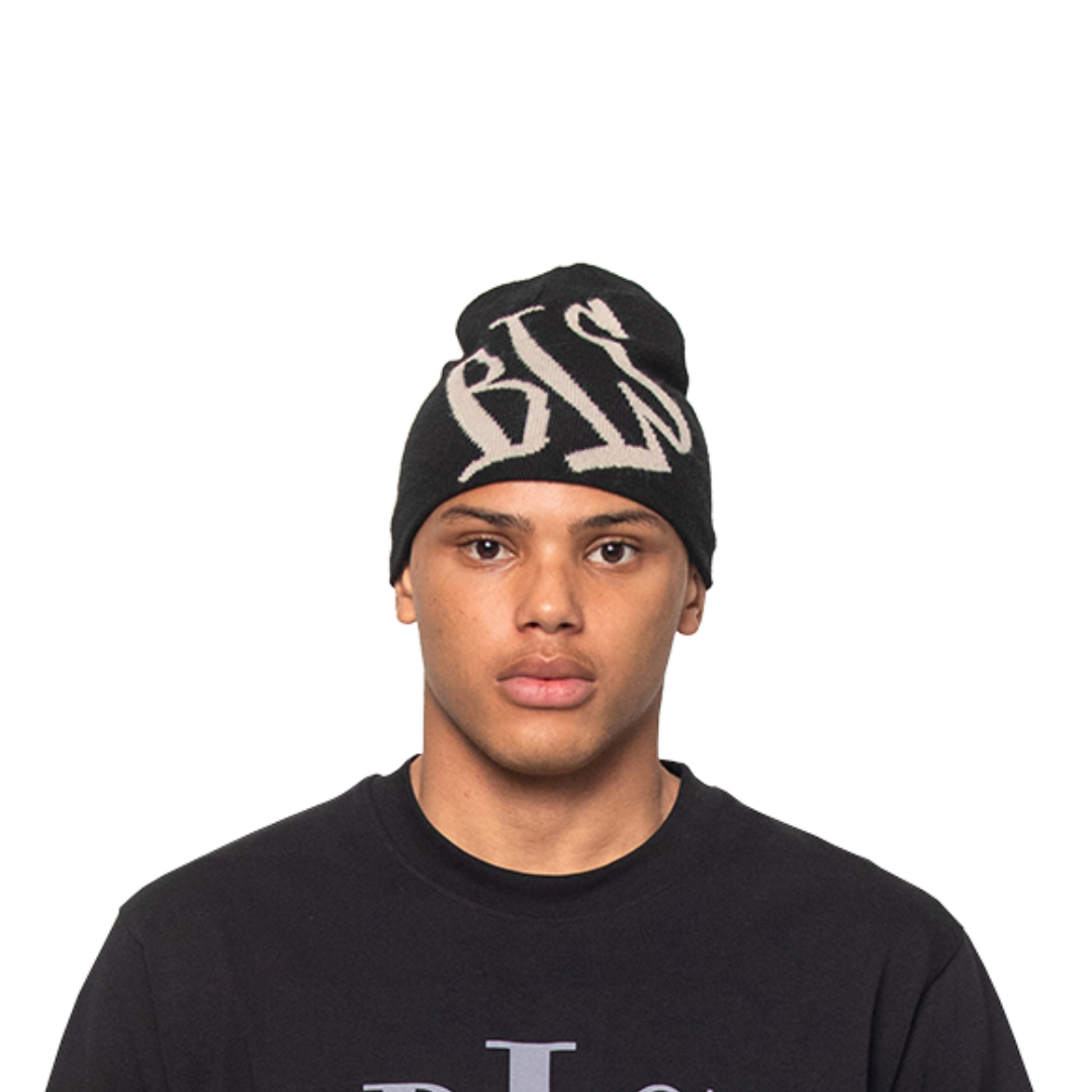 BLS - Handwritten Beanie - Black/Off  White - Headz Up 