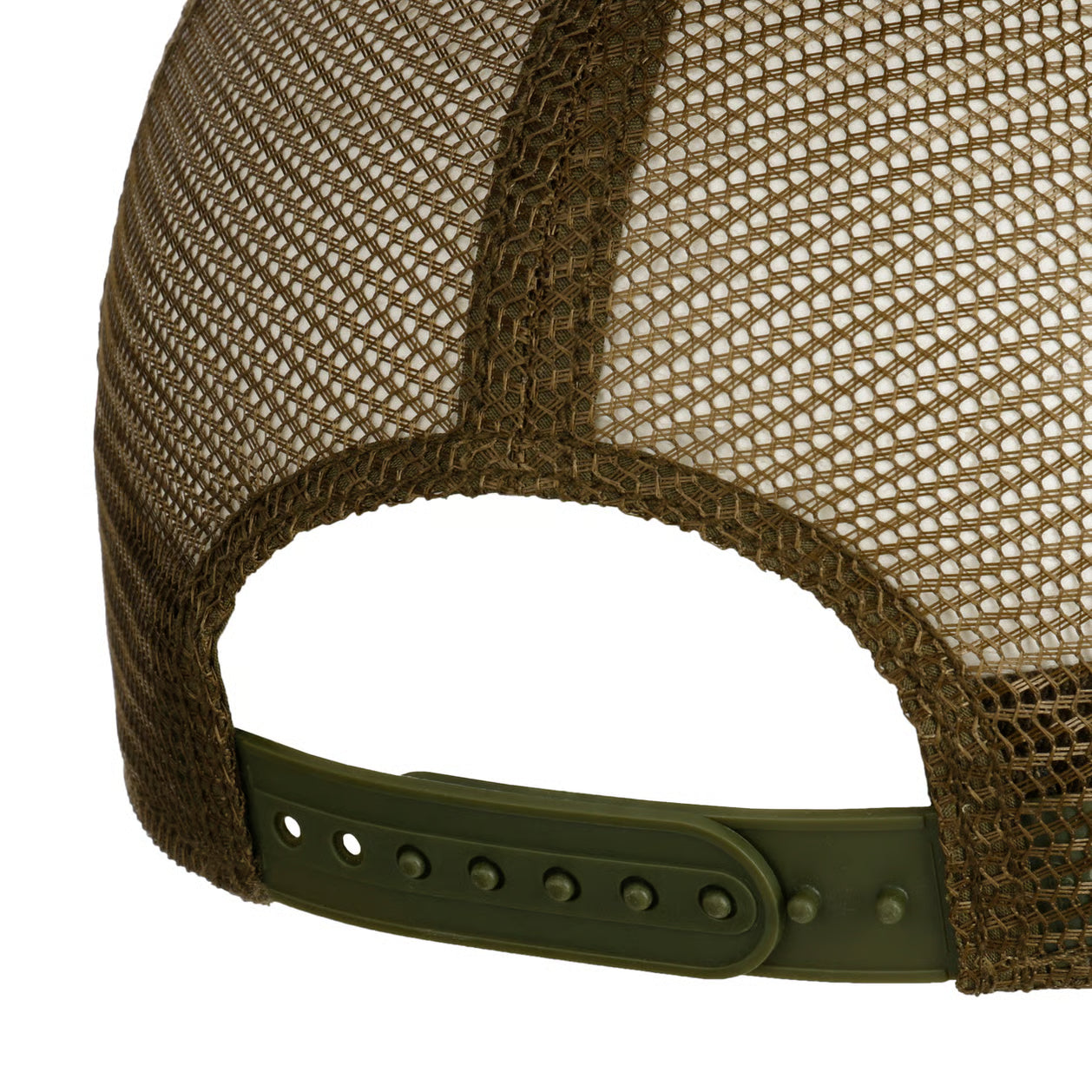 Stetson olivgrøn truckerkasket i cap-model med justerbar rem og klassisk design, velegnet til udendørs brug.