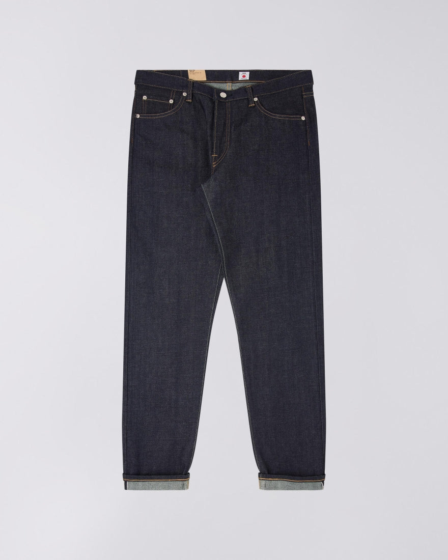 EDWIN Regular Tapered jeans i uvasket blå denim set forfra