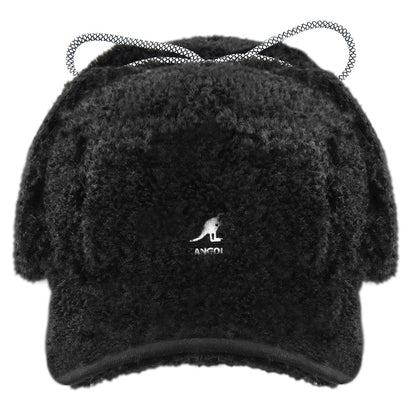 Faux Shearling Utility Flap Cap - Black