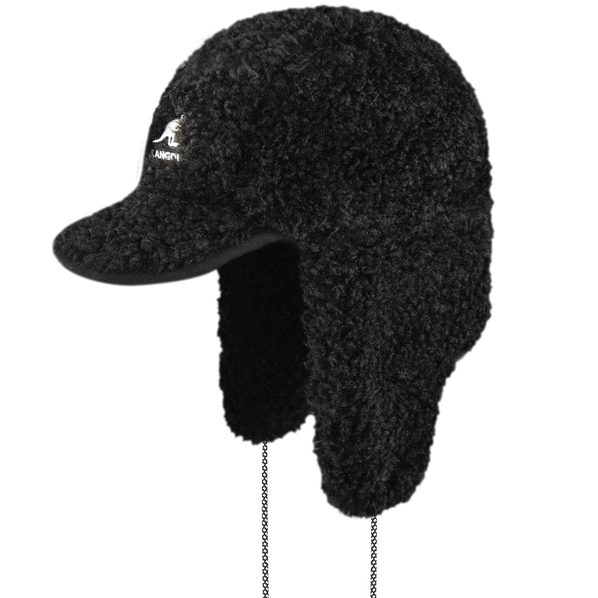 Kangol - Faux Shearling Utility Flap Cap - Black - Headz Up 